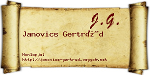 Janovics Gertrúd névjegykártya